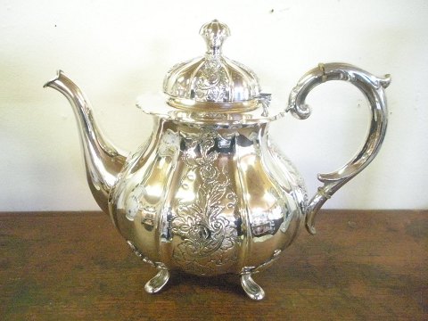 Danish silver wooden tower silver teapot in 1959