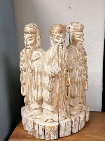 Wood sculpture with the Chinese star gods
