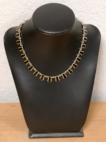 Volmer Bahner gold-plated necklace with black 
sterling silver enamel
