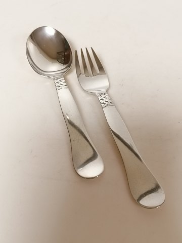 Georg Jensen Ladby fork and spoon of sterling 
silver
