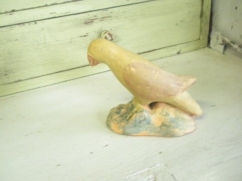 1800-tals lertøjs sparebøsse fugl