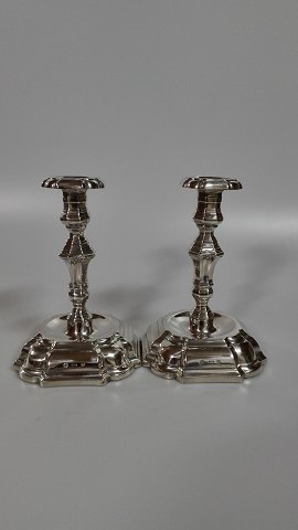 Par tretårnet sølvlysestager barokform