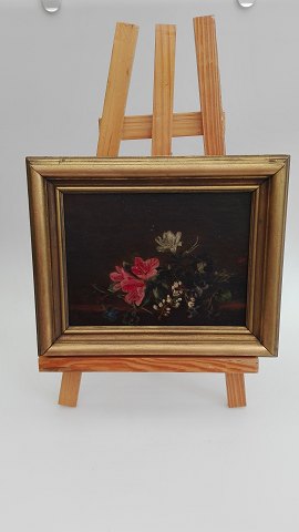 Lille 1800-tals blomster maleri usigneret