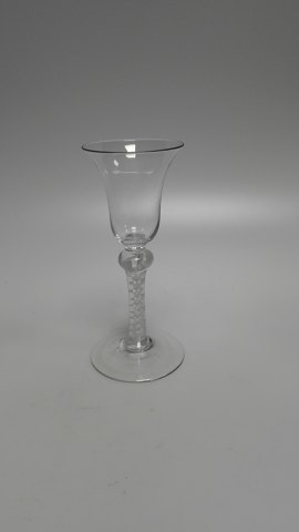Klokkeformet dramglas med hvid spiral