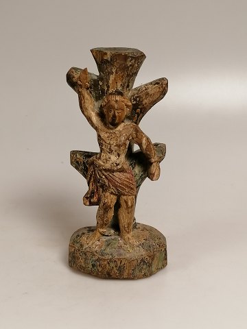 Barok figur af udskåret træ 18.årh.